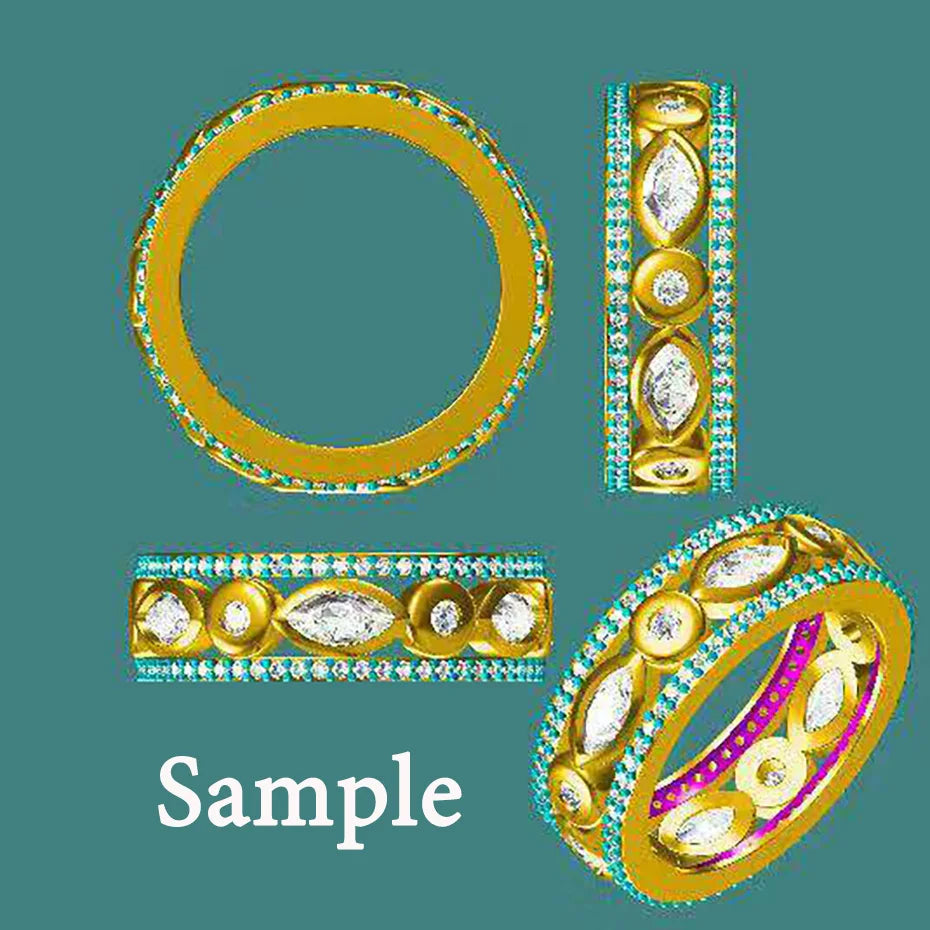 Kuololit Customize Solid Gold Diamond RING and earrings Fine Jewelry Engagement Rings for Women