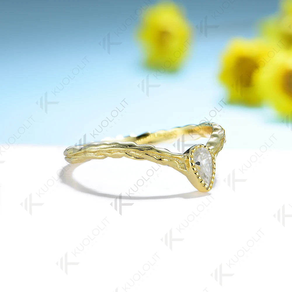 Kuololit 0.35ct Moissanite Band Rings for Men Women Solid 585 14K 10K 925 Silver Yellow Gold for Wedding Anniversary Christmas