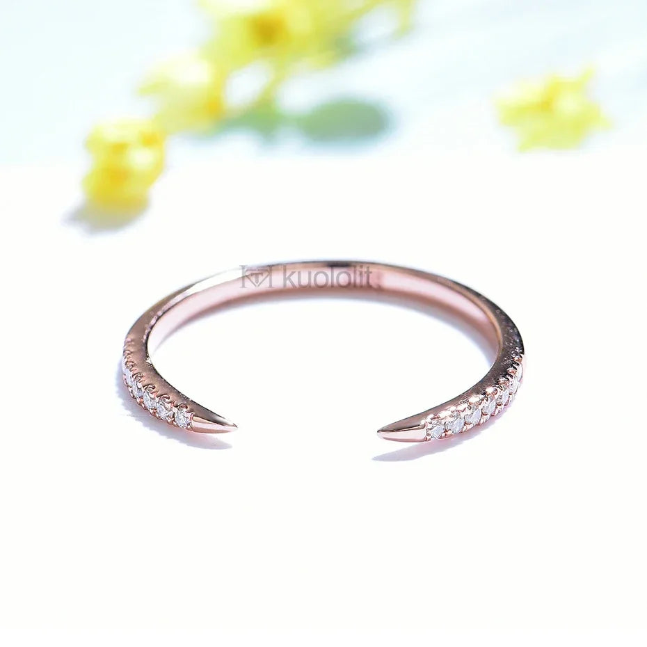 Kuololit PT900 Lab Grown Diamonds Rings for Women Men Matching Wedding Platinum 900 Gold Diamond V Band Engagement Christmas