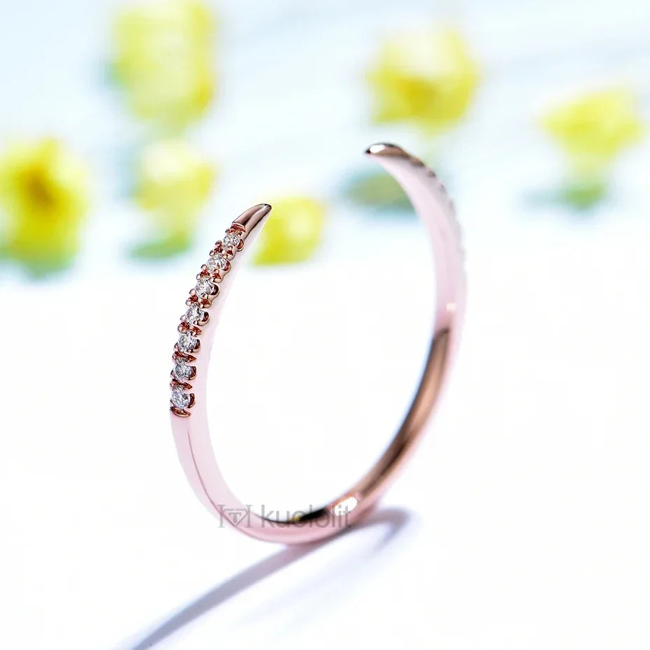 Kuololit PT900 Lab Grown Diamonds Rings for Women Men Matching Wedding Platinum 900 Gold Diamond V Band Engagement Christmas