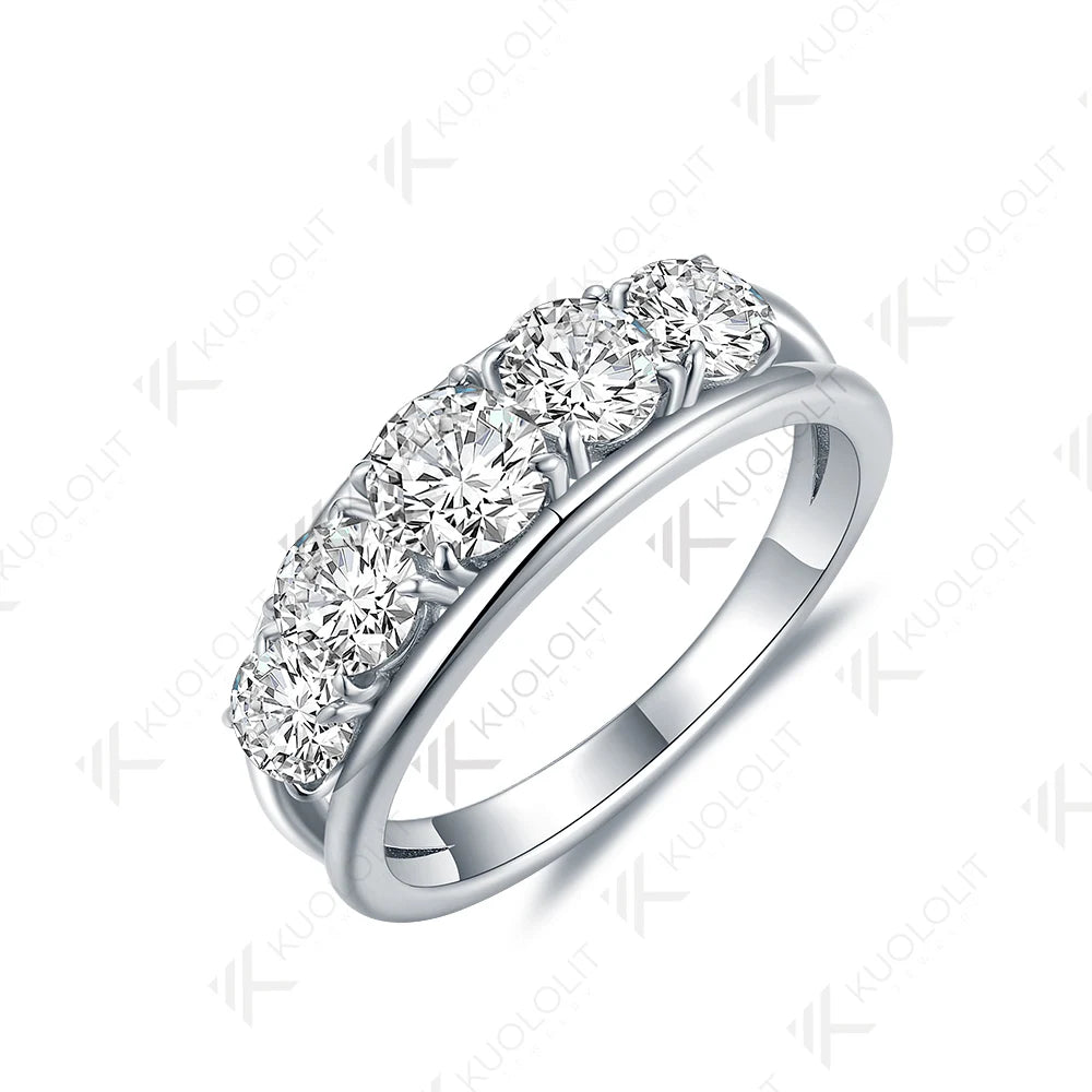 Kuololit1.9CTW Lab Grown Diamond Band for Women Solid18K 14K 10K 585 White Gold Engagement Ring for Party Wedding Christmas Gift