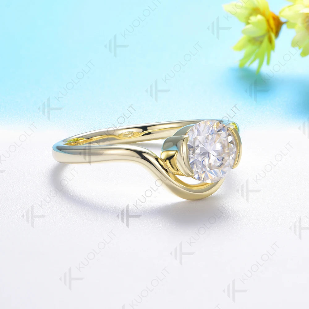 Kuololit 1.2ct IGI Lab Grown Diamond Ring for Women Solid 18K 14K 10K Gold D VS1 Diamond Ring for Anniversary Engagement Gifts