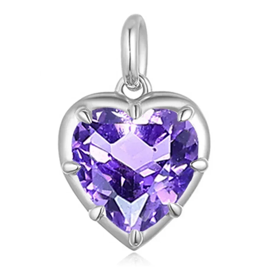 Kuololit Heart Mossanite Gemstone Pendant for Women Solid 14K 10K Gold Lab Grown Emerald Ruby Pink Padparadscha Pendant for Gift