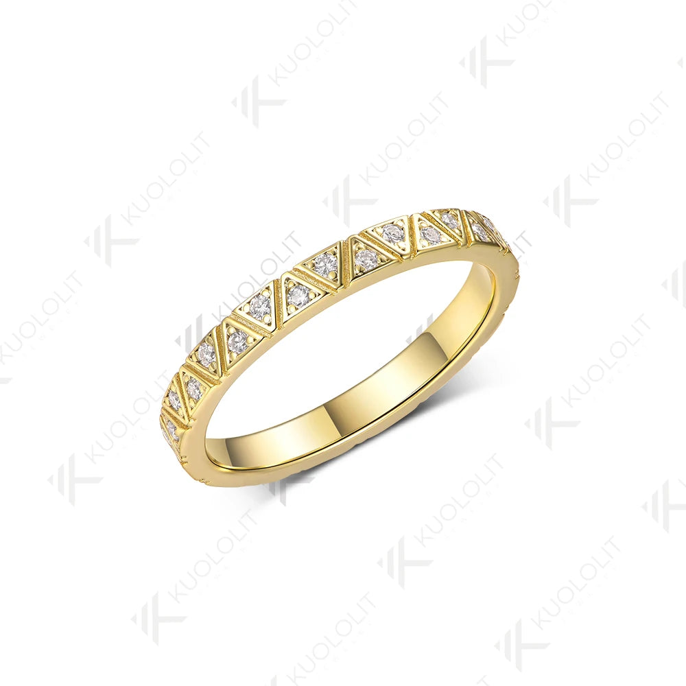 Kuololit 0.32CTW Moissanite Band for Women Men Solid 18K 14K 10K Gold Wedding Band Ring for Anniversary Engagement Gifts Party