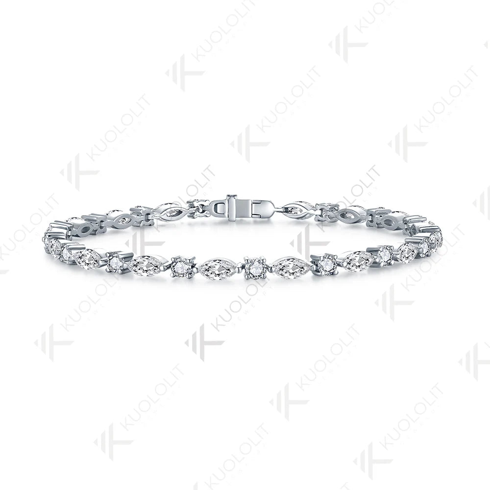 Kuololit 6.8CTW Lab Grown Diamond Tennis Bracelet for Women Solid 18K 14K 10K 585 Yellow Gold DVS1Diamond Bracelet for Christmas