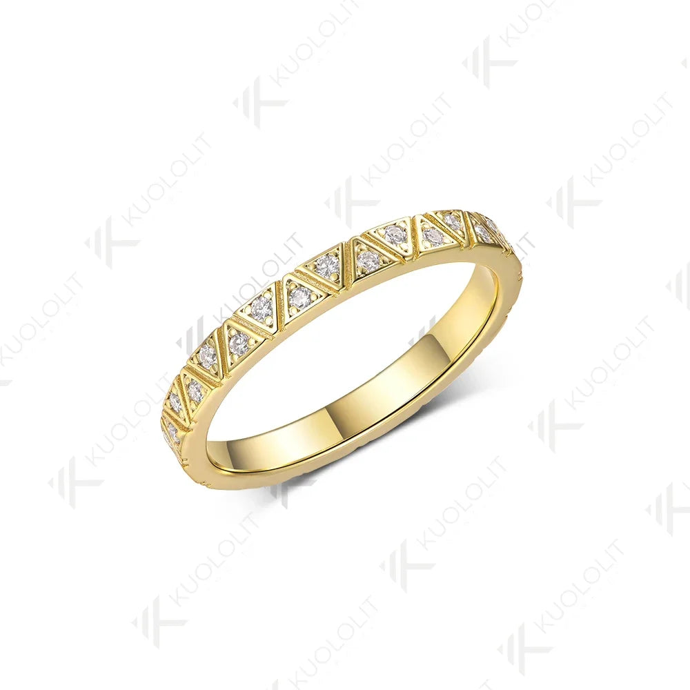 Kuololit 0.32CTW Lab Grown Diamond Band for Women Solid 18K 14K 10K Gold Ring for Anniversary Engagement Gifts Party