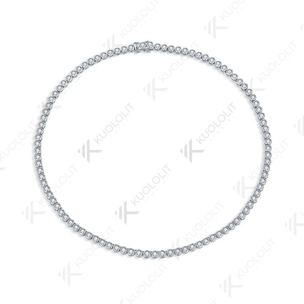 Kuololit 10.5 CTW Lab Grown Diamond Tennis Necklace for Women Pure 18K 14K 10K Gold for Anniversary Engagement Christmas Gifts