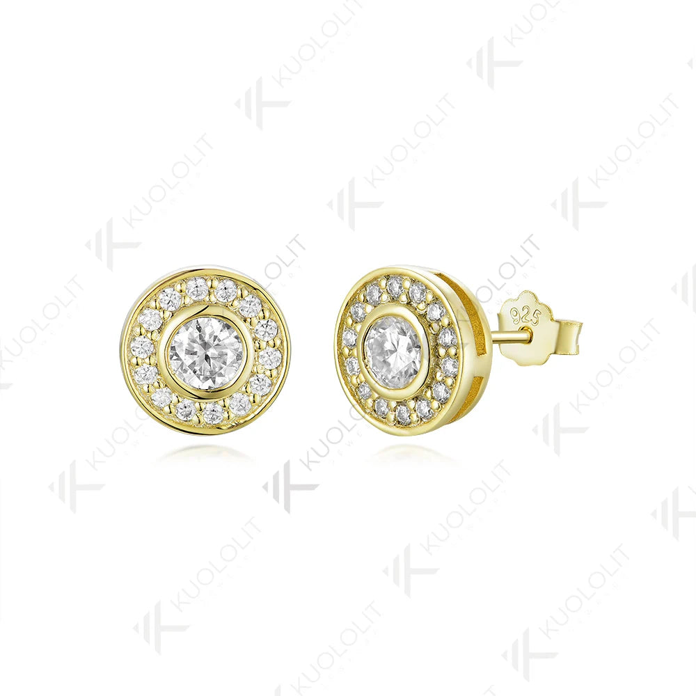 Kuololit 0.94CTW Moissanite Stud Earrings for Women Solid 14K 10K 585 Yellow Gold Moissanite Engagement Earrings for Christmas