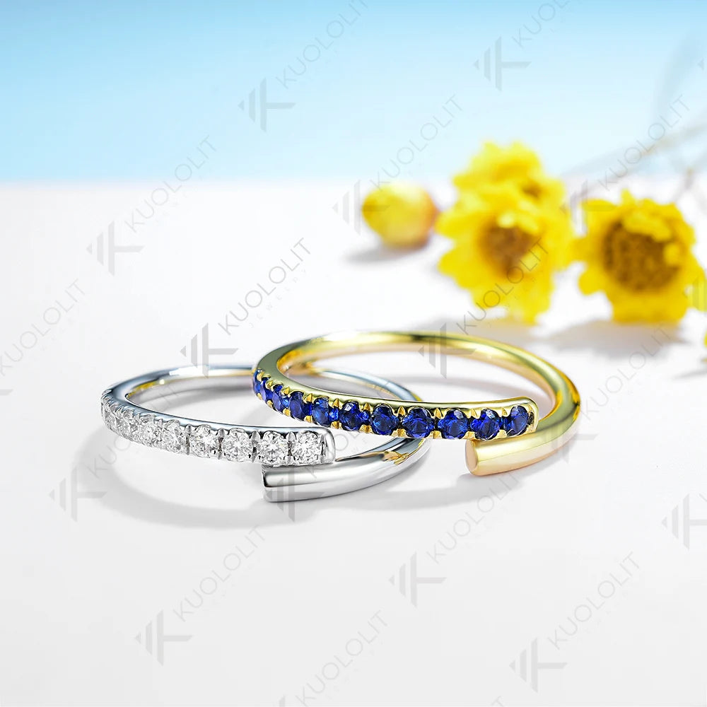 Kuololit 0.33CTW Lab Grown Diamonds Band Rings for Women Solid 18K 14K 10K Gold Wedding Band Ring for Engagement Christmas Gifts