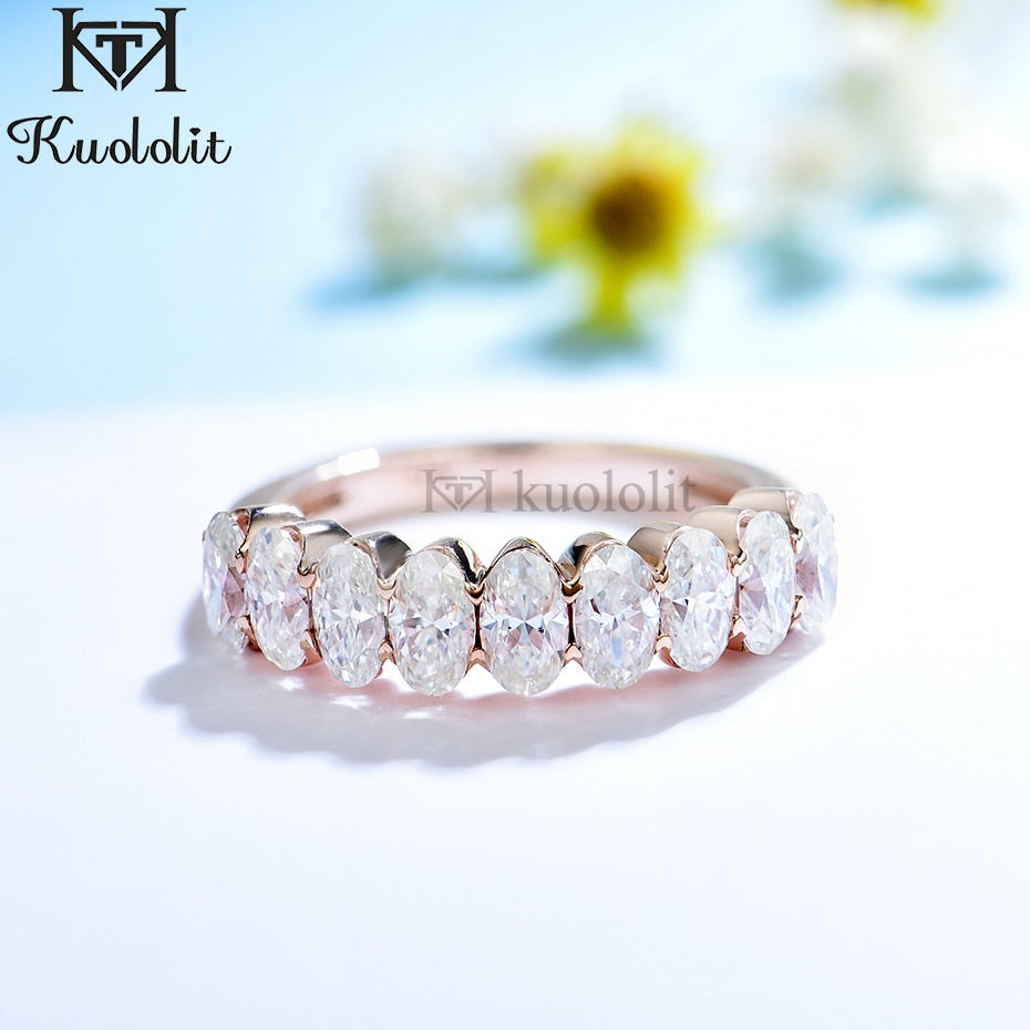 18k Rose Gold Engagement Ring With Matching Eternity Band