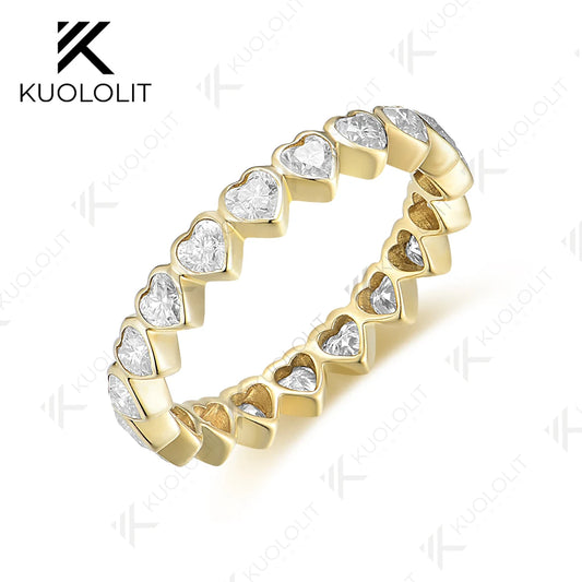 Kuololit 1CT Lab Grown Diamond Rings for Women Solid 14K 10K 585 White Gold for Engagement Wedding Christmas Classsic New