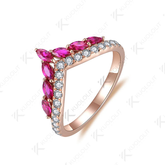 Kuololit 1CTW Lab Grown Ruby and Moissanite Rings for Women Men Solid 14K 10K Silver Yellow Gold Band Ring for Wedding Christmas