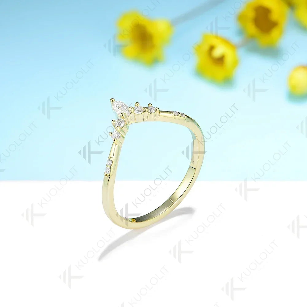 Kuololit Lab Grown Diamond Rings for Men Women Solid AU750 585 14K 10K Silver Yellow Gold for Wedding Band Anniversary Christmas