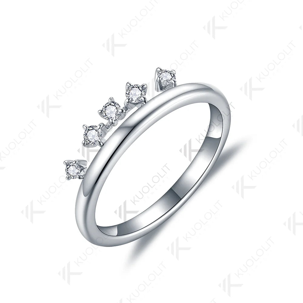 Kuololit Moissanite Band Rings for Men Women Solid 585 14K 10K 925 Silver Yellow Gold Round for Anniversary Wedding Christmas