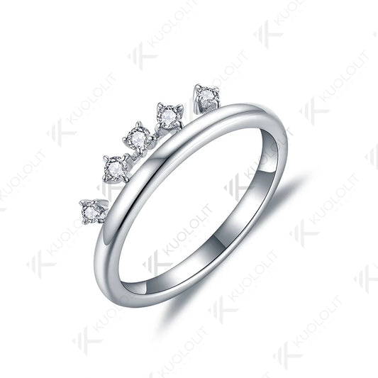 Kuololit Moissanite Band Rings for Men Women Solid 585 14K 10K 925 Silver Yellow Gold Round for Anniversary Wedding Christmas