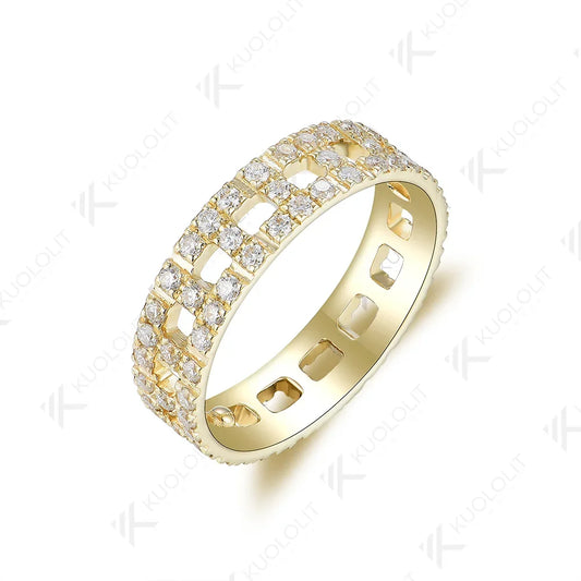 Kuololit 1.2ctw Lab Grown Diamond Rings for Men Women Yellow Gold PT950 14K 10K 925 Sliver Wedding Band for Engagement Christmas