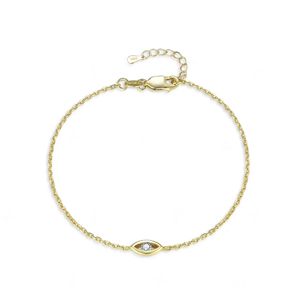 Kuololit 0.1CT Lab Grown Diamonds Bracelets for Women Men 585 18K 10K Eyes Adjustable Chains  for Engagement Party Christmas
