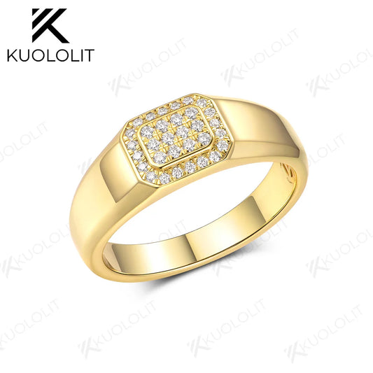 Kuololit PT900 0.24CTW Lab Grown Diamonds  Band for Men Women Solid Platinum 900 Gold For Engagement WeddingBand Christmas Gifts