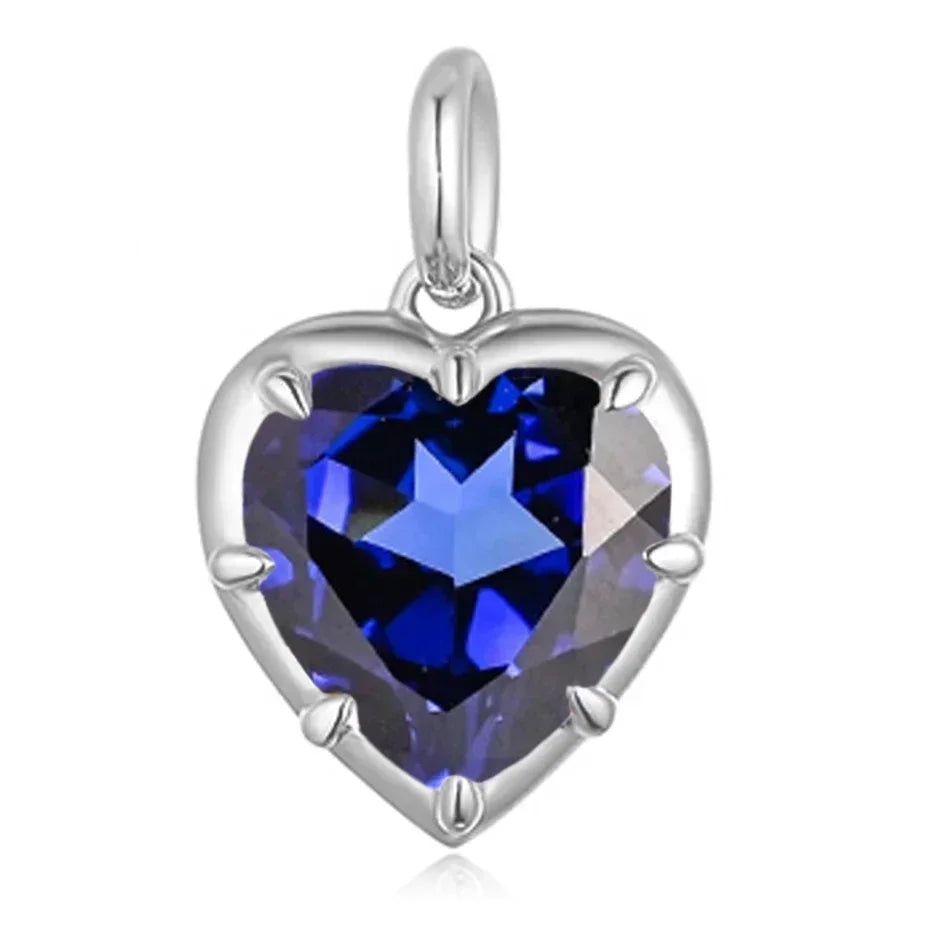 Kuololit Heart Mossanite Gemstone Pendant for Women Solid 14K 10K Gold Lab Grown Emerald Ruby Pink Padparadscha Pendant for Gift