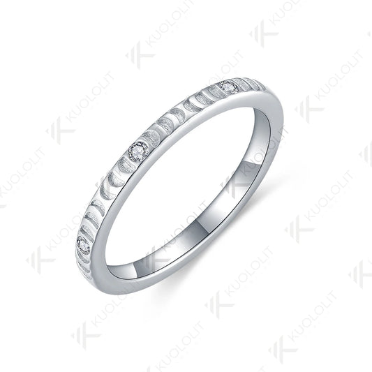 Kuololit Lab Grown Diamond Band Rings for Women Solid 14K 10K 585 White Gold for Engagement Wedding Christmas Classsic New