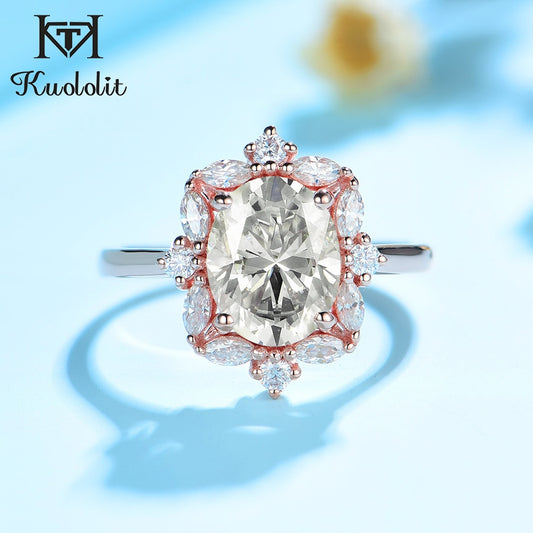 Kuololit 2CT Moissanite 585 10K 14K White Yellow Rose Gold Ring For Women Marquise Luxury Ring for Engagement Anniversary Bridal